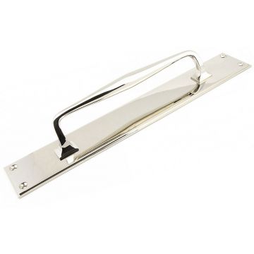 Pull Handle 283 mm on Backplate 425 mm Face Fix Polished Nickel Plate