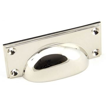 Art Deco Cup Drawer Pull Polished Nickel plate
