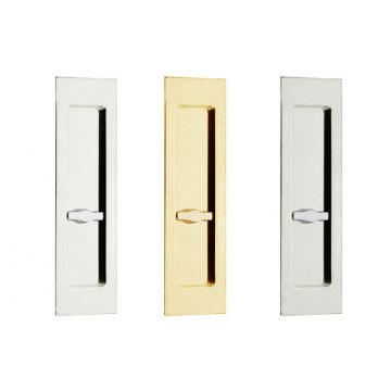 Flush Pull Plain Design with Privacy Turn 190 x 51 mm Satin Nickel Plate