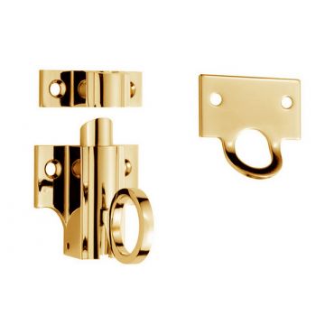 Fanlight Window Catch Polished Brass Lacquered