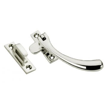 Bulb Window Fastener 16 mm Tongue with Hook Plate Satin Nickel Plate