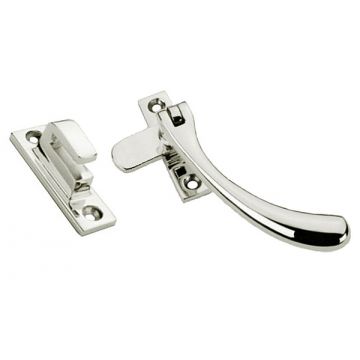 Bulb Window Fastener 24 mm Tongue with Hook Plate Weatherseal Variant Polished Chrome Plate