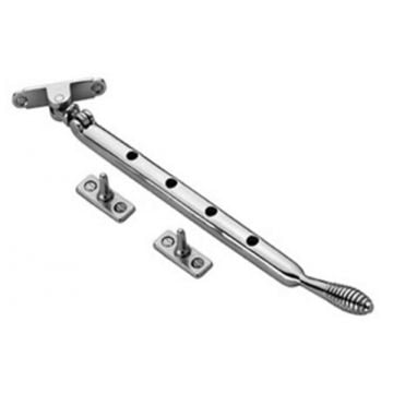 Reeded Casement Stay 254 mm Polished Nickel Plate