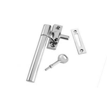Left Hand Round Bar Locking Mortice Plate Fastener Polished Chrome Plate