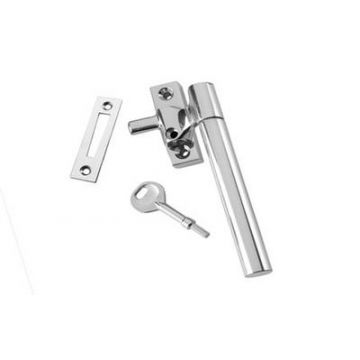 Right Hand Round Bar Locking Mortice Plate Fastener Polished Chrome Plate
