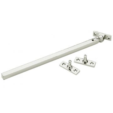 Square Bar Casement Stay 254 mm Satin Nickel Plate