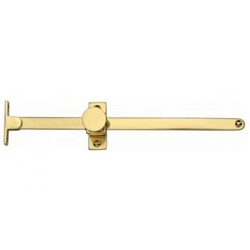 Outward Opening Sliding Casement Window Stay 254 mm Polished Brass Lacquered