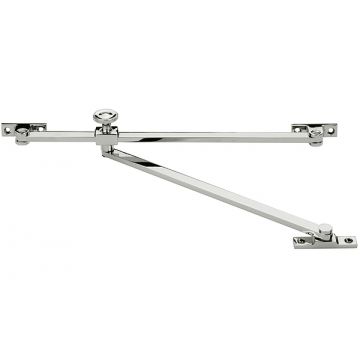 Double Arm Outward Opening Sliding Window Stay 270 mm Polished Chrome Plate