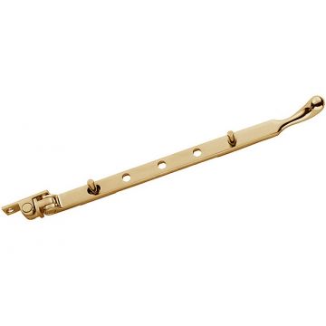 Pear Casement Stay 305 mm Polished Brass Lacquered