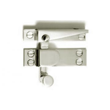Flat Arm Sash Window Fastener 70 mm Narrow Style Polished Brass Lacquered