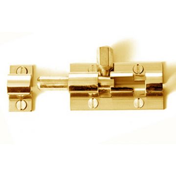 Straight Barrel Bolt 102 x 25 mm Polished Brass Lacquered