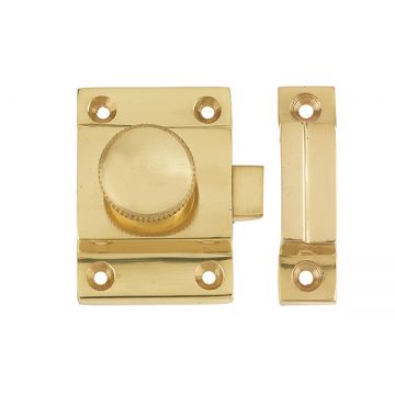 Cabinet Door Catch  Polished Brass Lacquered