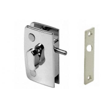 Glass Door Bathroom Lock with Indicator Polished Chrome Plate