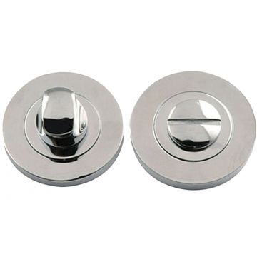 Round Bathroom Privacy Turn & Release 51 mm Polished Chrome & Satin Nickel