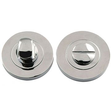 Round Privacy Turn and Release  Polished Chrome & Black Nickel