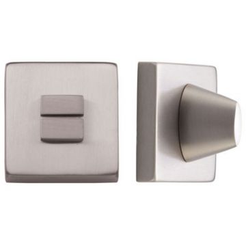 Square Privacy Turn and Release Satin Nickel Plate