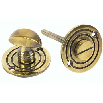 Bathroom Privacy Thumbturn and Coin Release 50 mm Aged Brass Unlacquered