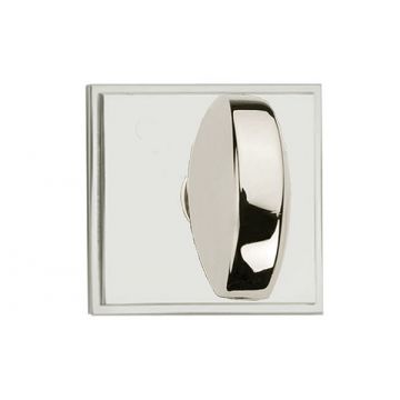 Half Moon Thumb Turn 32 x 32 mm Square Stepped Edge Concealed Plate Polished Brass Lacquered