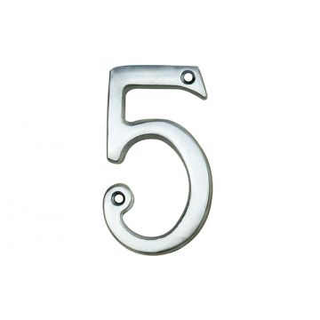 Screw Fix Door Numeral 76 mm Polished Chrome Plate