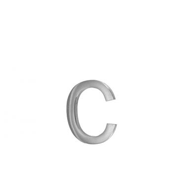 Arial Font Pin Fix Letter c Satin Chrome Plate