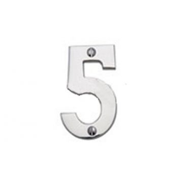 Screw Fix Numeral 76 mm Polished Chrome Plate