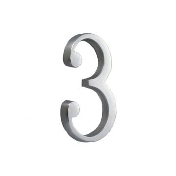 Pin Fix Door Numeral 76 mm Satin Chrome Plate