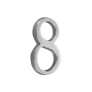 Pin Fix Door Numeral 76 mm  Polished Brass Unlacquered