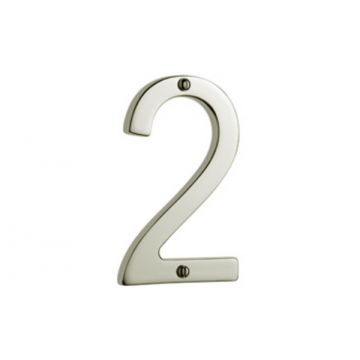 Screw Fix Door Number 84 mm Polished Chrome Plate