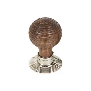 Rosewood Beehive Door Knobs with Polished Nickel Roses Standard finish