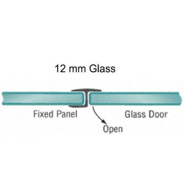 Glass Shower Door to Glass Wall Seal 12 mm Clip On