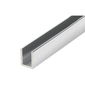 U Channel for 8 mm Glass 19 x 2490 mm Polished Anodised Aluminium