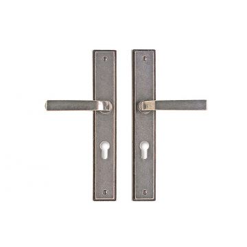 Legacy Lever Euro Profile Stepped Edge Plate White Bronze Brushed