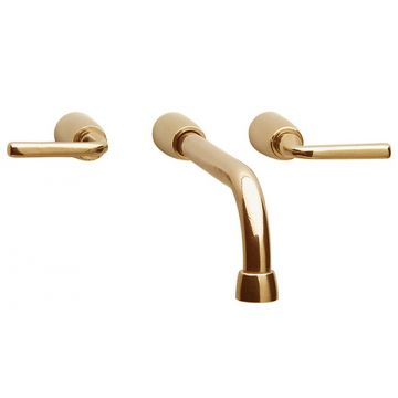 Wall Mount Faucet, Straight Spout, Mini French Levers Silicon Bronze Brushed
