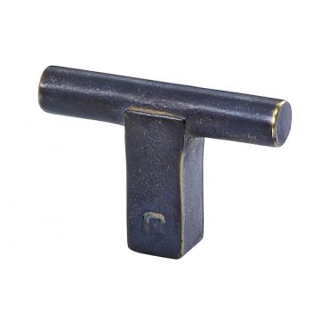 Core Cabinet T Pull Handle 50 x 12 mm Black Iron Finish Lacquered