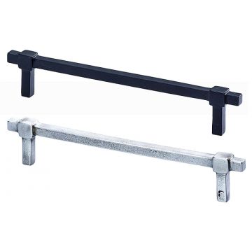 Cross Cabinet Pull Handle 192 mm Black Iron Finish Lacquered