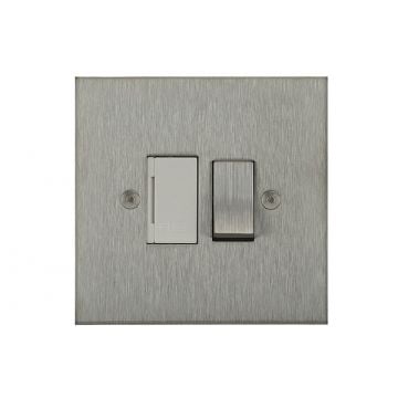 13 amp Switched Fused Spur Square Corner Satin Stainless Steel