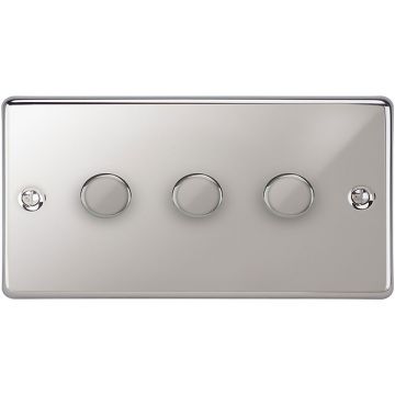 3 Gang 250W 2 Way Dimmer Switch Polished Chrome Plate