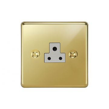 1 Gang 2 Amp Un-switched Socket Outlet Polished Chrome Plate
