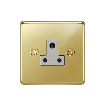 1 Gang 5 Amp Un-Switched Socket Outlet Polished Chrome Plate
