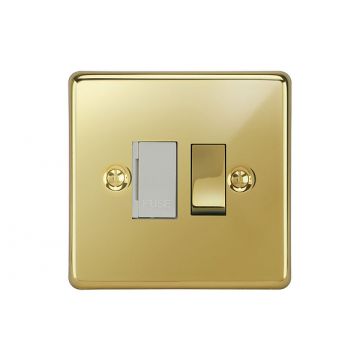 13 Amp Switch Fuse Connection Outlet Polished Brass Lacquered