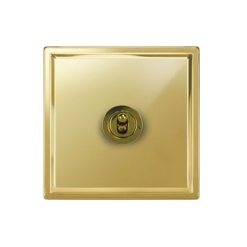 1 Gang Dolly Switch Stepped Plate Polished Brass Lacquered