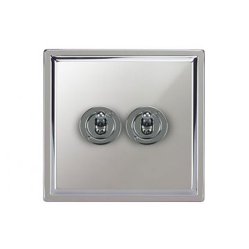 2 Gang Dolly Switch Polished Chrome Plate
