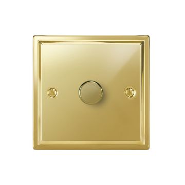1 Gang Dimmer Switch Polished Brass Lacquered
