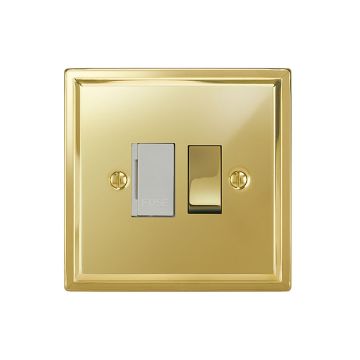 13amp Switched Fused Spur Polished Brass Lacquered
