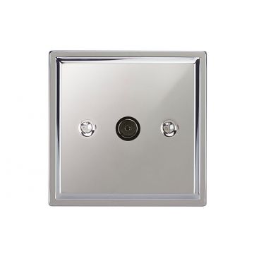 1 Gang Co-Axial TV Outlet Polished Chrome Plate