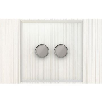2 Gang Dimmer Switch 250w Clear Perspex