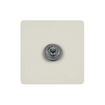 1 Gang Dolly Switch Primed White Satin Chrome Plate