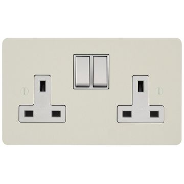 Double Switched 13 amp Socket White