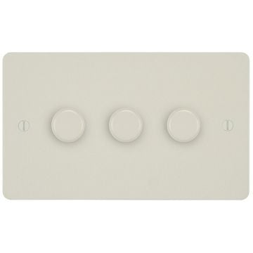 3 Gang 200w Trailing Edge LED Dimmer Switch  White