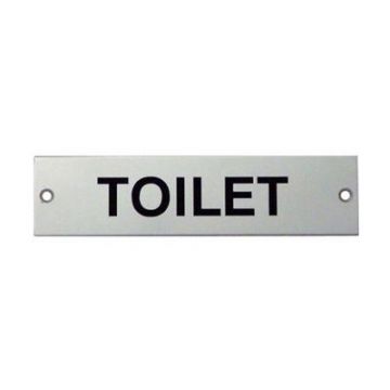 'Toilet' Sign Polished Stainless Steel